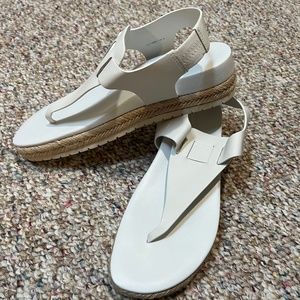 Vince Creamy White Leather Slingback Sandal